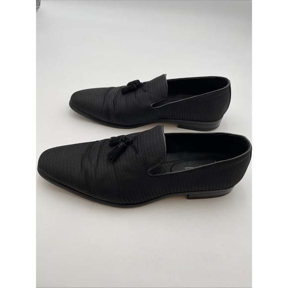 Stacy Adams Mens Size 11W  Tazewell Black Plain Toe Tassel Woven - Picture 1 of 9